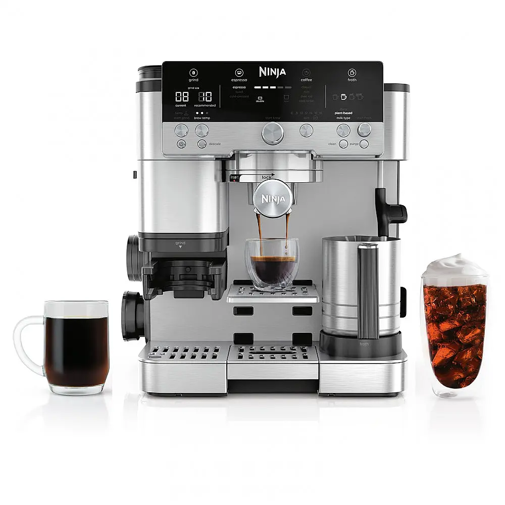 Cafeteira Ninja Luxe ES601 3-em-1 Espresso Moedor Integrado Espumador Aço Inox 120V