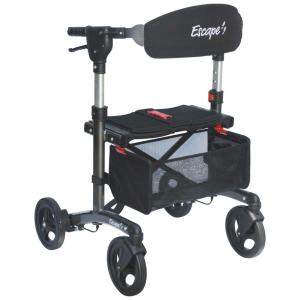 Andador Adulto Idoso com Apoio de Braço, Assento Acolchoado e Cesto, Suporta até 124 quilos, TRIUMPH MOBILITY, Preto