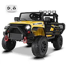Mini Carro Elétrico Infantil Hikole 12V, Controle Remoto, Bluetooth, Luzes de LED, Cinto de Segurança, Rodas Motorizadas