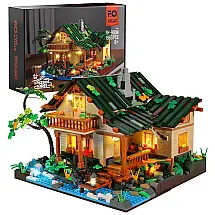 Kit de Construção Lakeside Lodge com Luz LED e 1969 Peças, FUNWHOLE