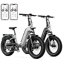 Kit 2 Bicicletas Elétricas Dobráveis Sisigad 1500W, Pneus Fat 20"x10cm, Bateria 48V 15Ah, 96 km, 7 Velocidades, Freios a Disco, Suspensão