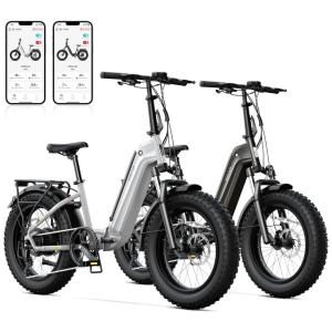 Kit com 2 Bicicletas Elétricas Dobráveis Sisigad 1500W Pico, Pneus Fat 20"x4.0, Bateria 48V 15Ah, Autonomia 96 km, 7 Velocidades