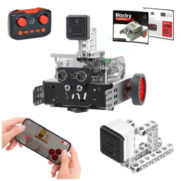 Kit STEM WhalesBot Rocky Smart Robot Car com Câmera FPV – Robô Programável com Scratch/Python/C e Controle Remoto, 8–16 anos