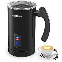 Espumador de Leite Elétrico, Capacidade 240 mL, Aço Inox e Desligamento Automático, 110v, PARIS RHÔNE PE MF008, Preto