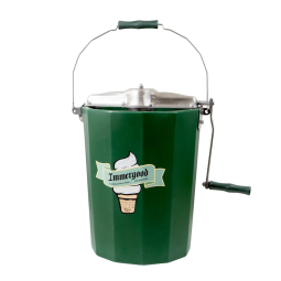 Máquina de Sorvete a Manivela em Aço Inoxidável Capacidade 6L, IImmergood, Verde Escuro