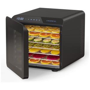 Desidratador de Alimentos com 7 Bandejas e controle Digital Aço Inoxidável, 110V 600W, CROWNFUL, Prata