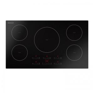 Cooktop elétrico de indução 91cm Empava 5 zonas vidro preto painel touch booster timer trava 9600W 220V