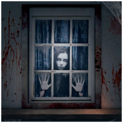 Cortina de Fantasma para Pendurar na Janela Decoração para Festa de Halloween