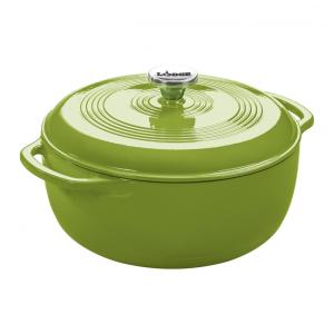 Panela de Ferro Fundido 6 Litros Forno Holandês Esmaltado e Antiaderente, LODGE EC6D58, Verde