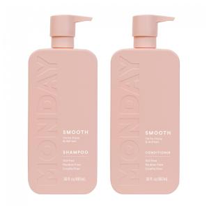 Shampoo e Condicionador MONDAY HAIRCARE Smooth 2 unidades de 887 ml para cabelos cacheados e frisados, sem parabenos