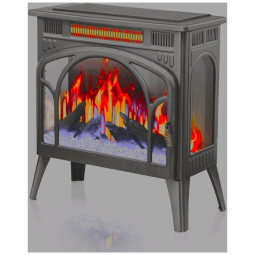 Lareira Elétrica com Controle Remoto e Chamas 3D Ajustável, 1500W, 110v, Xbeauty, Preto