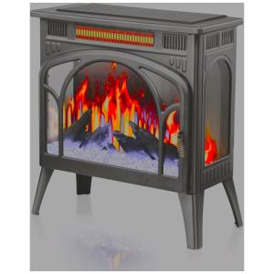 Lareira Elétrica com Controle Remoto e Chamas 3D Ajustável, 1500W, 110v, Xbeauty, Preto