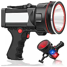 ANLOOK Lanterna 6000LM, 3 Modos de Luz, á Prova DÁgua, Alcace 900M, 110V, 55W, Preta