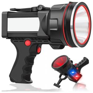 ANLOOK Lanterna 6000LM, 3 Modos de Luz, á Prova DÁgua, Alcace 900M, 110V, 55W, Preta