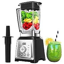 Liquidificador de Bancada 2L com 8 Velocidades e 8 Lâminas de Aço Inoxidável 1450W, 110v, TOMVORKS, Preto
