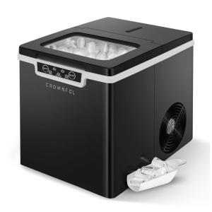 Máquina de Gelo, 12kg, Dia, 9 Cubos, 8 a 10 min, 110v, CROWNFUL EP1069 UL, Preto