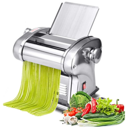 Máquina de Macarrão Elétrica JIAWANSHUN, Aço Inox, 6 Etapas, Prata 110V