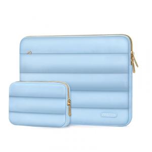 Case para Notebook 15 a 16 polegadas MOSISO Air Blue Capa Puffy Poliéster Bolsa Horizontal Estojo Compatível MacBook HP Dell ASUS Acer