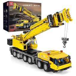Kit de Construção Guindaste de Controle Duplo com 4460 Peças e Controle Remoto para Crianças e Adultos, Mould King, Amarelo