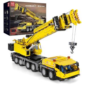 Kit de Construção Guindaste de Controle Duplo com 4460 Peças e Controle Remoto para Crianças e Adultos, Mould King, Amarelo