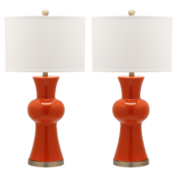 Abajur Luminária de Mesa em Cerâmica, Estilo Tradicional com 76 cm de Altura para Quarto, Sala de Estar e Escritório, 2 Un, 110V 100W