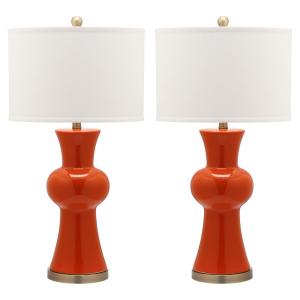 Abajur Luminária de Mesa em Cerâmica, Estilo Tradicional com 76 cm de Altura para Quarto, Sala de Estar e Escritório, 2 Un, 110V 100W