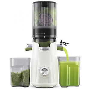 Extrator de Suco ACOQOOS, Máquina de Suco a Frio para Frutas e Vegetais Inteiras com Tubo de Alimentação mais Amplo de 13,46cm e Capacidade