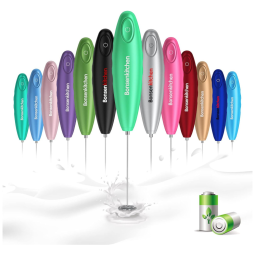 Bonsenkitchen Espumador de Leite Elétrico a Bateria em Aço Inoxidável, Verde