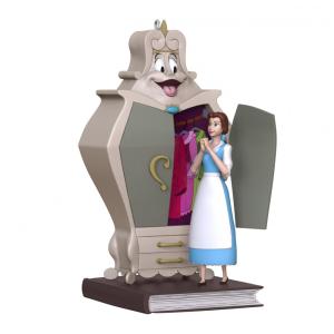 Ornamento Hallmark Keepsake Natal 2025 Disney Beauty and The Beast Belle com o Guarda-Roupa, Decoração Fina para Fãs Disney