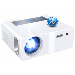 Projetor 1080P HD 4K 9800 Lumens com Bluetooth Compatível com TV Stick, iOS, Android, PS5 Projeta até 450 Polegadas, AILESSOM, Branco