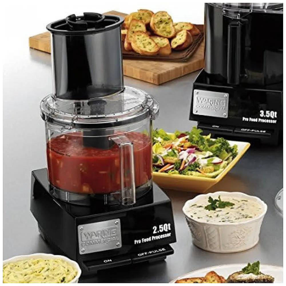 Processador de Alimentos 2,3L com Calha de Alimentação Grande, Acessórios Inclusos e Plugue de 5 a 15 Fases, 110V, Waring WFP11S, Preto — foto 2