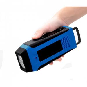 Rádio AM, FM, NOAA Carregador de Celular Recarregável Manivela e Solar Lanterna Display Azul