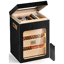 Humidor Charutos NEEDONE Madeira Cedro 150 Charutos Higrômetro LED