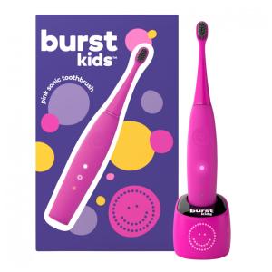 kids Escova de Dentes Elétrica Infantil com 2 Modos para Crianças de 3 anos, BURST, Rosa