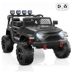 Carro Elétrico Infantil ANPABO Preto 24V 2 Lugares 4 Motores 200W Off-Road Pneus EVA Suspensão Controle Bluetooth 4WD/2WD LED