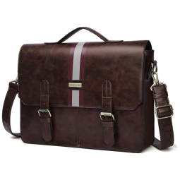 Bolsa Pasta Couro de Ombro Laptop com Bolso 15.6 pol, 39.62cm, ECOSUSI