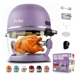 Air Fryer de 5L com Visibilidade 360 e Tecnologia Autolimpante, 110V 1500W, Fritaire, Lavanda