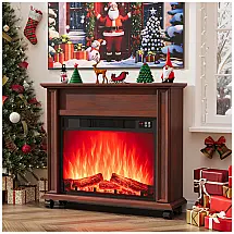 Lareira Elétrica HDDDZSW 78x70cm 1400W Chamas 3D Timer Móvel Cereja 110V