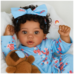 Bebê Recém-Nascido Newborn,Boneca Realista SCOM Vida Real Renascida 50 Centímetros Afrodescendente, Corpo de Tecido Acolchoado