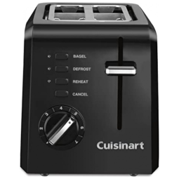 Torradeira compacta de 2 fatias, acabamento preto, CUISINART CPT 122BKC, Preto