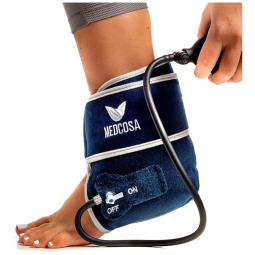 Tornozeleira de Compressão para Alívio de Dor e Auxílio na Recuperação, Medcosa, Azul.