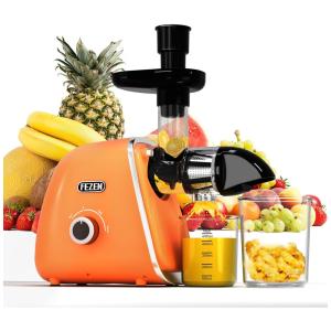 Espremedor de Frutas Portátil de Mastigação Lenta com Motor Silencioso e Fácil de Usar, FEZEN, Laranja