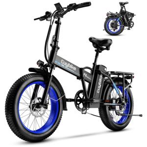 Bicicleta Elétrica Dobrável de 1000W, Bateria Removível Grande de 48V 20AH, 30MPH, Alcance Máximo de 80 Milhas, Bicicleta Elétrica com Pneus
