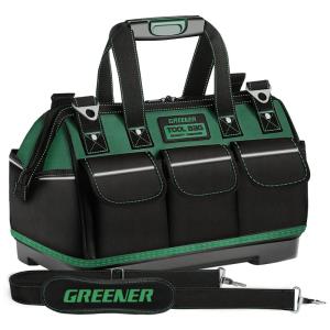 Lych Eare Bolsa de Ferramentas Organizadora com 14 Compartimentos, Preta e Verde