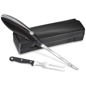 Faca Elétrica em Aço Inoxidável com Caixa de zenamento, 110v, HAMILTON BEACH, Preto