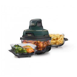 Ninja Crispi Air Fryer Fritadeira 5 em 1, 3,78 litros, 2,36 litros, 6 Copos de Vidro com Placas Crocantes e Tampas de Armazenamento