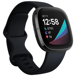 Sense Advanced Relógio SmartWatch para Esportes com GPS Integrado e Monitoramento, FITBIT FB512BKBK, Preto