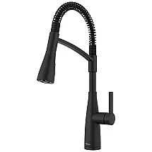 Torneira Cozinha Comercial com Pulverizador Pull Down Sprai e Arco Alto, Pfister Kwan F5297KWCB, Preto Fosco