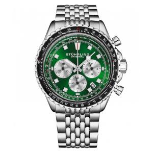 Relógio Cronógrafo Stuhrling Raceway 44mm Verde, Movimento Japonês, Design Moderno e Sofisticado