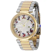 Relgio feminino Disney Limited Edition Mickey Mouse com mostrador em madreprola - 36 mm. Ao. Ouro 34205